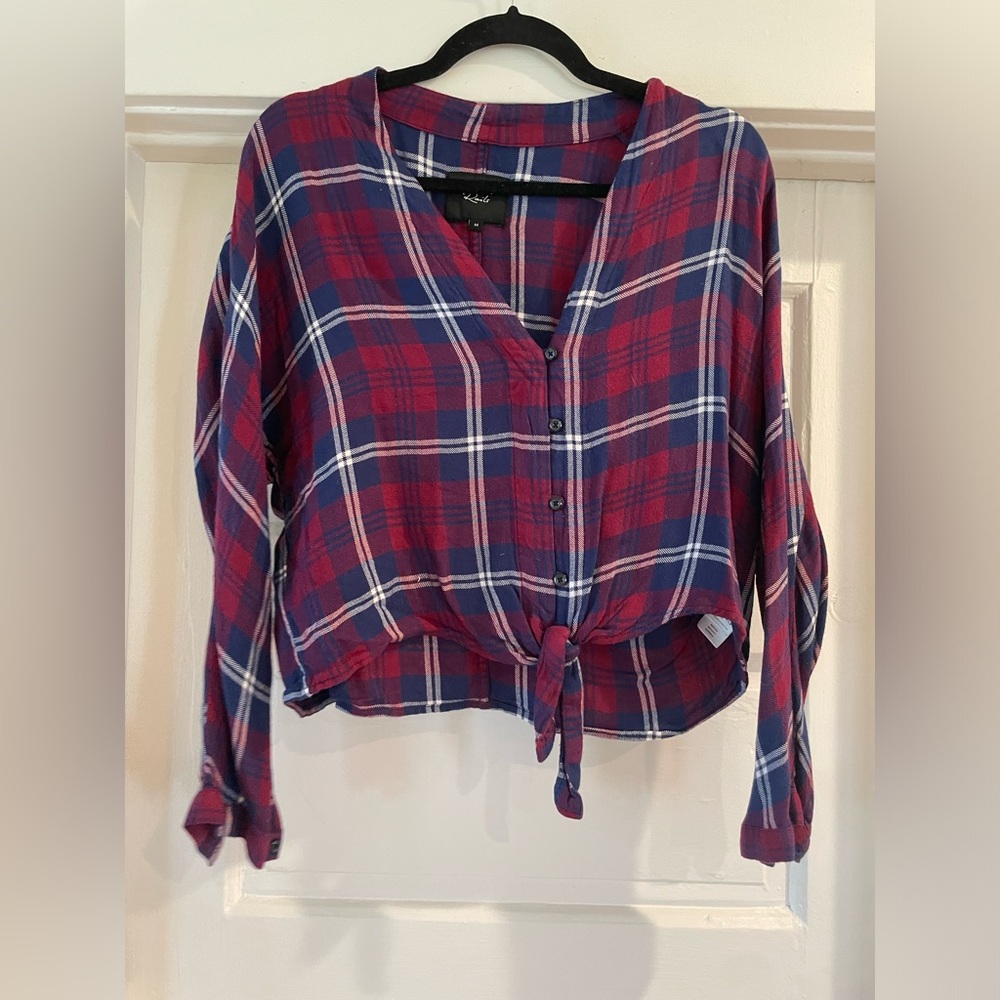 Rails flannel with tie front